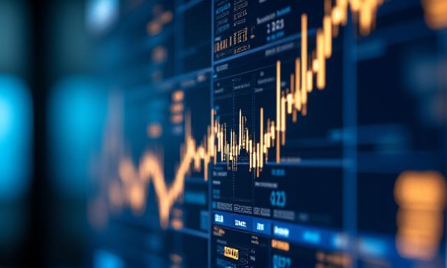Global economic chart showing fluctuant trends